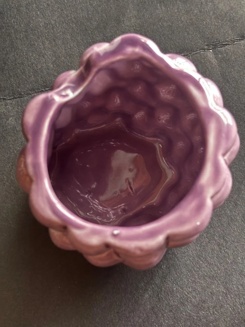 Ceramic Purple Grape Jam Sugar Jar With Lid Spoon Green Leaf Accent Vintage 80s